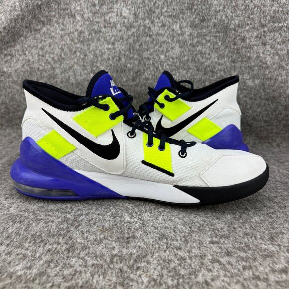 ✅Mens 11 Nike Air Max Impact 2 White Indigo Burst Volt Basketball Shoes Sneaker - Picture 10 of 13